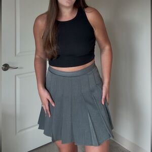 Gray Pleated Women's Skirt